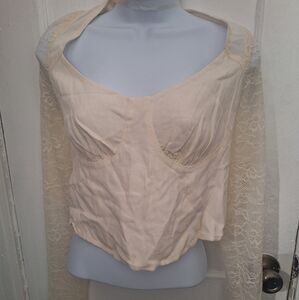 lace blouses, white, size M, long sleeves, WILD FABLE brand